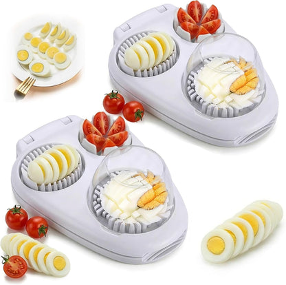 3-in-1 Heavy Duty Egg Slicer, Stainless Steel Blades with Multiple Cutting Modes for Hard Boiled Eggs, Mushrooms, Strawberry, Multifunctional Kitchen Tool, Send Goods from Local Warehouse