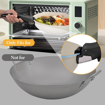 Removable Pot Handle, Universal Pan Handle, Replacement for Pots and Pans, Fits All Cookware, Includes Spoon Rest, Durable & Heat-Resistant, Cream White