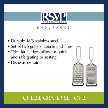 RSVP International Endurance Kitchen Collection Multi-Use Cheese Grater Handheld Potato Slicer Shredder for Hard & Soft Cheeses, Vegetables & Zesting, 6 x 5 x 9-3/4-Inch, Non-Slip Bottom