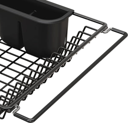 Simple Houseware Over Sink Counter Top Stainless Steel Dish Drainer Drying Rack, Chrome