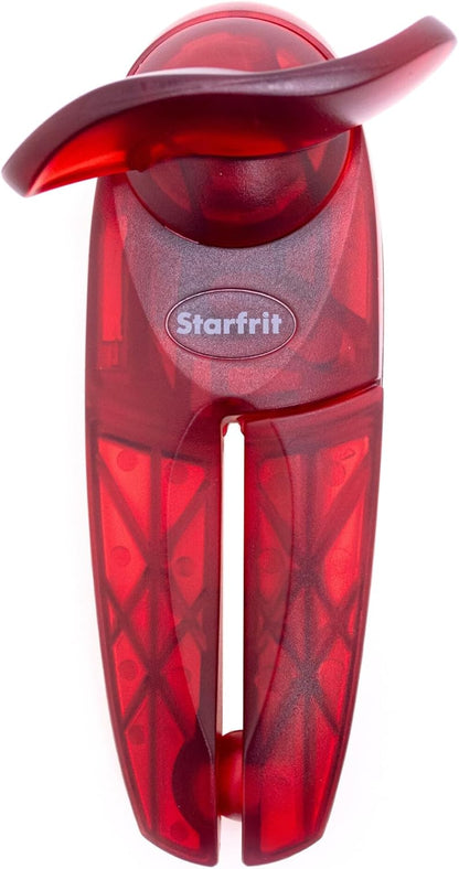 Starfrit Little Beaver Can Opener - Safe - Holds and Leaves No Sharp Edges on Lid - Comfort Grip - 3 year warranty - White