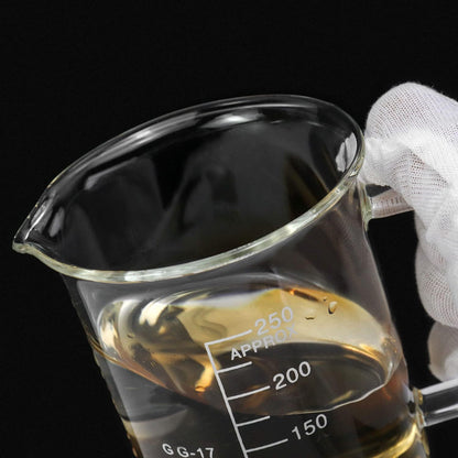QWORK 500ml Beaker Mug with Handle, Borosilicate Glass Measuring Cup