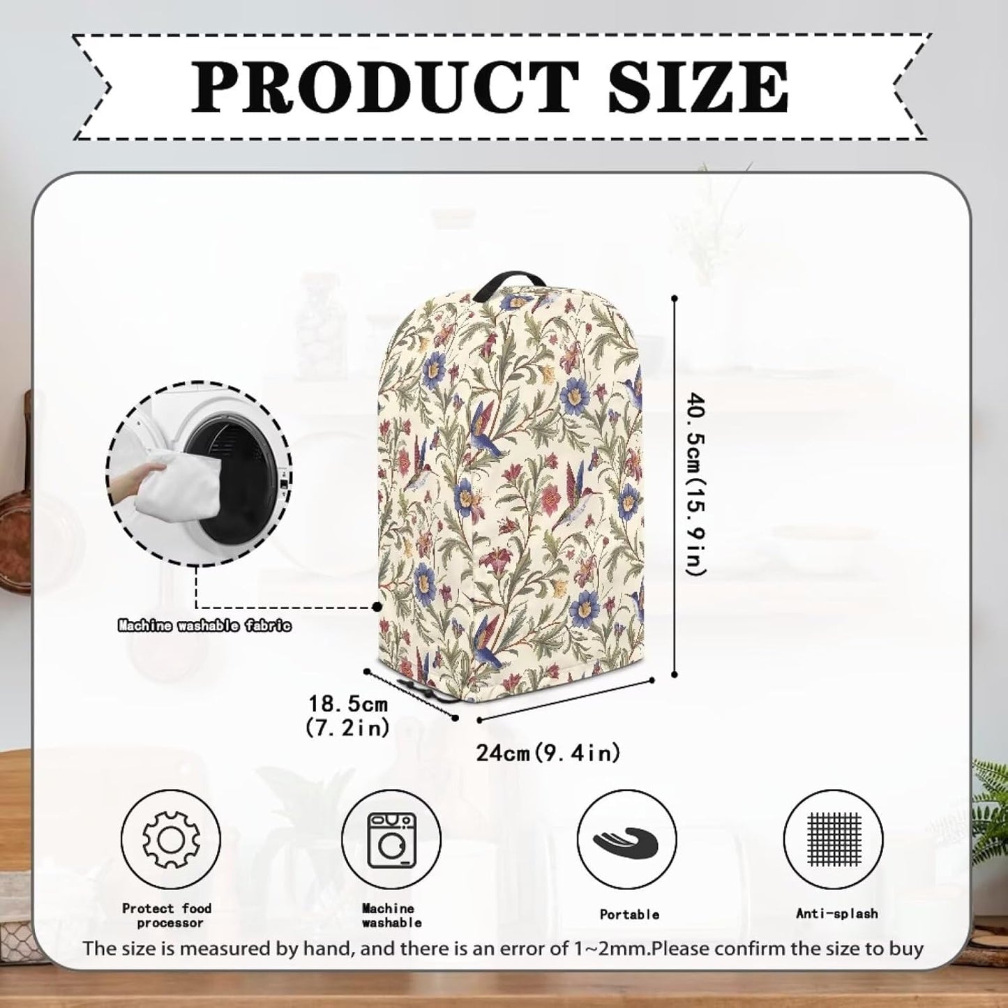 Coffee Pastry Blender Dust Cover with Drawstring Field Stand Mixer or Coffee Maker Cover Anti Fingerprint Polyester Appliance for Home Kitchen Decor