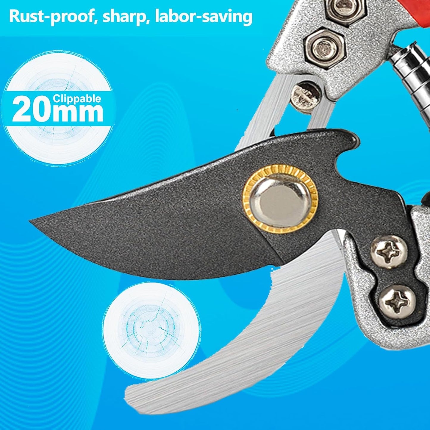 Premium Germany Pruning Shears, Work 3 Times Easier, Pruners Heady Duty, Sharp Garden Clippers Cut Fresh Flower, Hedge, Herb, Indoor Plants, Gardening Tools Scissors, Arthritis Weak Hand Snips