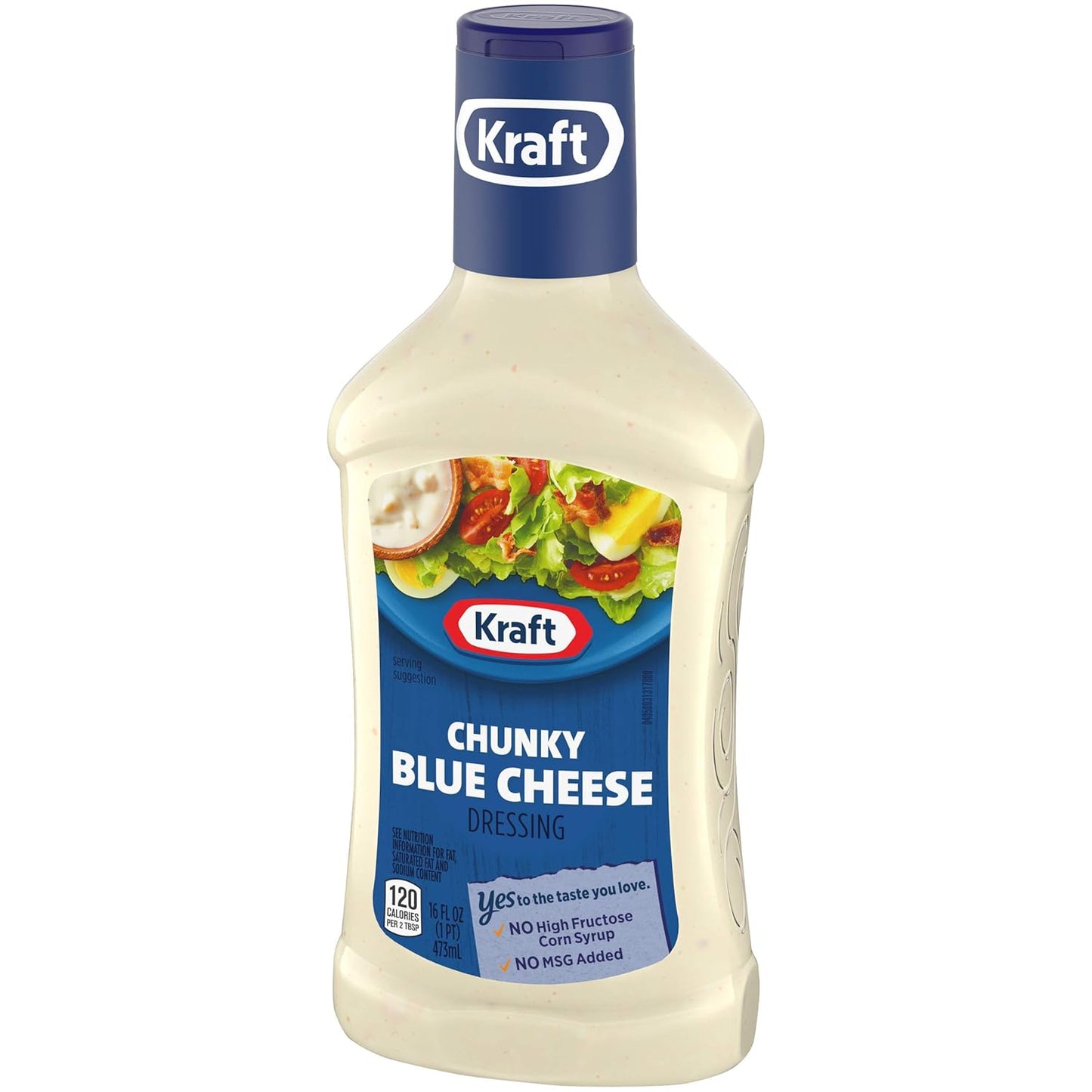 Kraft Dressing, 1 Bottle, for Salads and Dipping, Chunky Blue Cheese, No High-Fructose Corn Syrup, No Artificial Flavors, 16 oz
