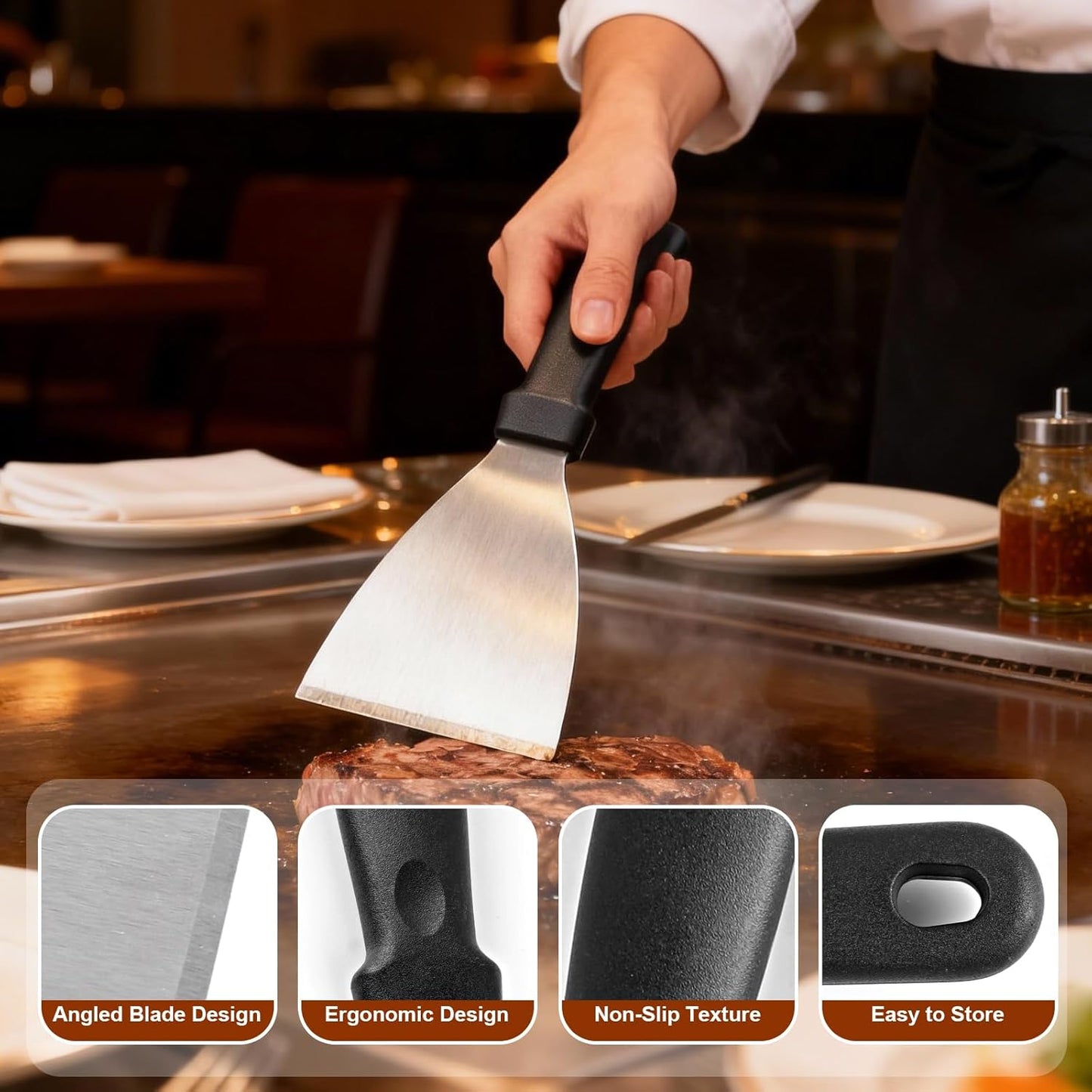 Bench Scraper,Dough Scraper,Premium Stainless Steel Dough Cutter with Measuring Scale,Multi- Purpose Food Scraper for Pastry,Cake,Pizza,Bread,Cooking