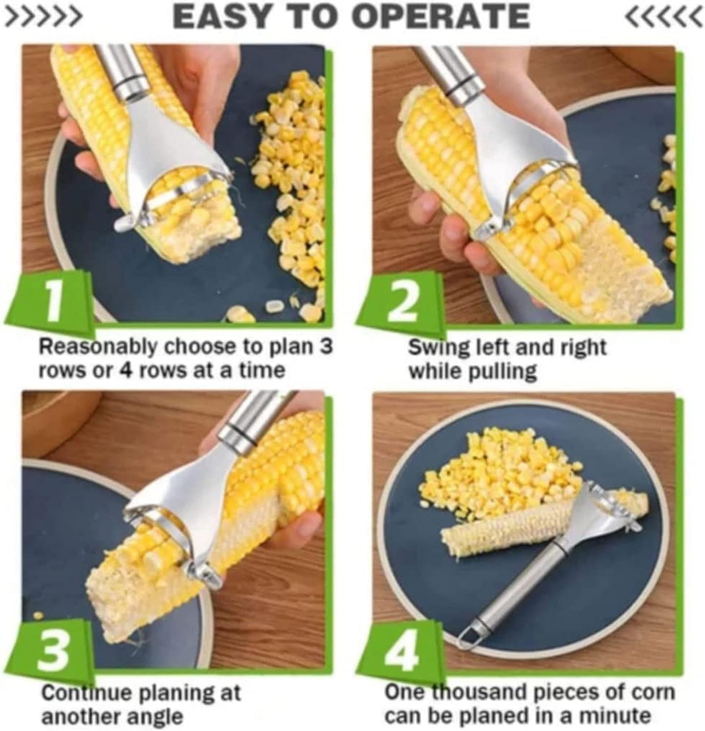 3Pcs Silver Magic Corn Cutter Peeler, corn peeler, Stainless Steel Corn Thresher, Corn Stripper Cob Stripper Tool, Corn Peeler with Ergonomic Handle, Graters, Peelers and Slicers