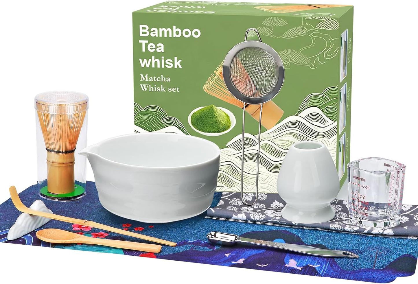 Maredash Matcha Whisk Set,Matcha Whisk,Matcha Set,Bamboo Whisk,Matcha Kit,Chasen Matcha Stirrer,Made from 100% Natural Bamboo,Durable and perfect for making matcha tea