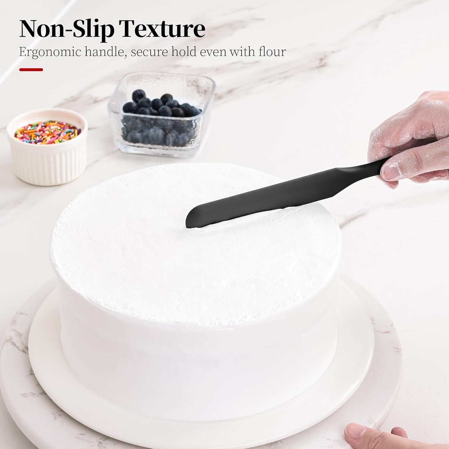 600ºF Heat Resistant Spatulas, High Heat Food Safe Semless Kitchen Silicone Scraper Set for Cooking Baking Mixing Scraping Stirring Nonstick Cookware Pan Bowl (4Pcs,Aqua Sky)
