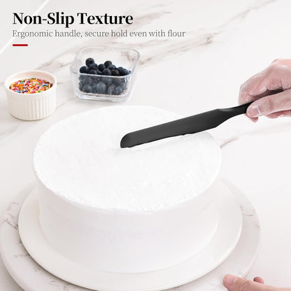 600ºF Heat Resistant Spatulas, High Heat Food Safe Semless Kitchen Silicone Scraper Set for Cooking Baking Mixing Scraping Stirring Nonstick Cookware Pan Bowl (4Pcs,Aqua Sky)