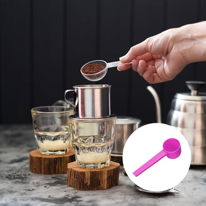 uxcell Measuring Spoons, Plastic Coffee Scoops Teaspoon for Coffee Bean Spices Sugar Salt Powder Pink