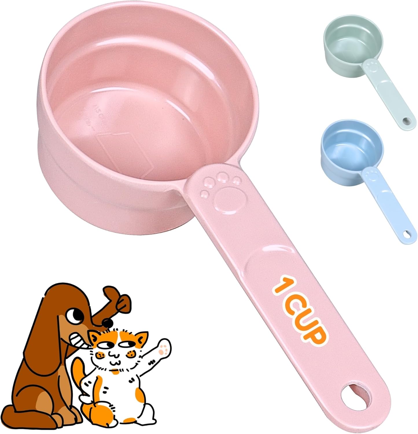 1/2 Cup Dog Food Scoop, Extra Long Handle Sturdy Melamine Pet Food Measuring Scoop with Clear Marking Lines, BPA-Free, Shatterproof, Dishwasher Safe (Butter Yellow, 1/2 Cup)