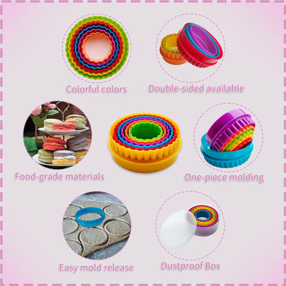 Cookie Cutter Set - 6 PCS Perfect for Baking Unique Flower, Round, and Circle Cookies