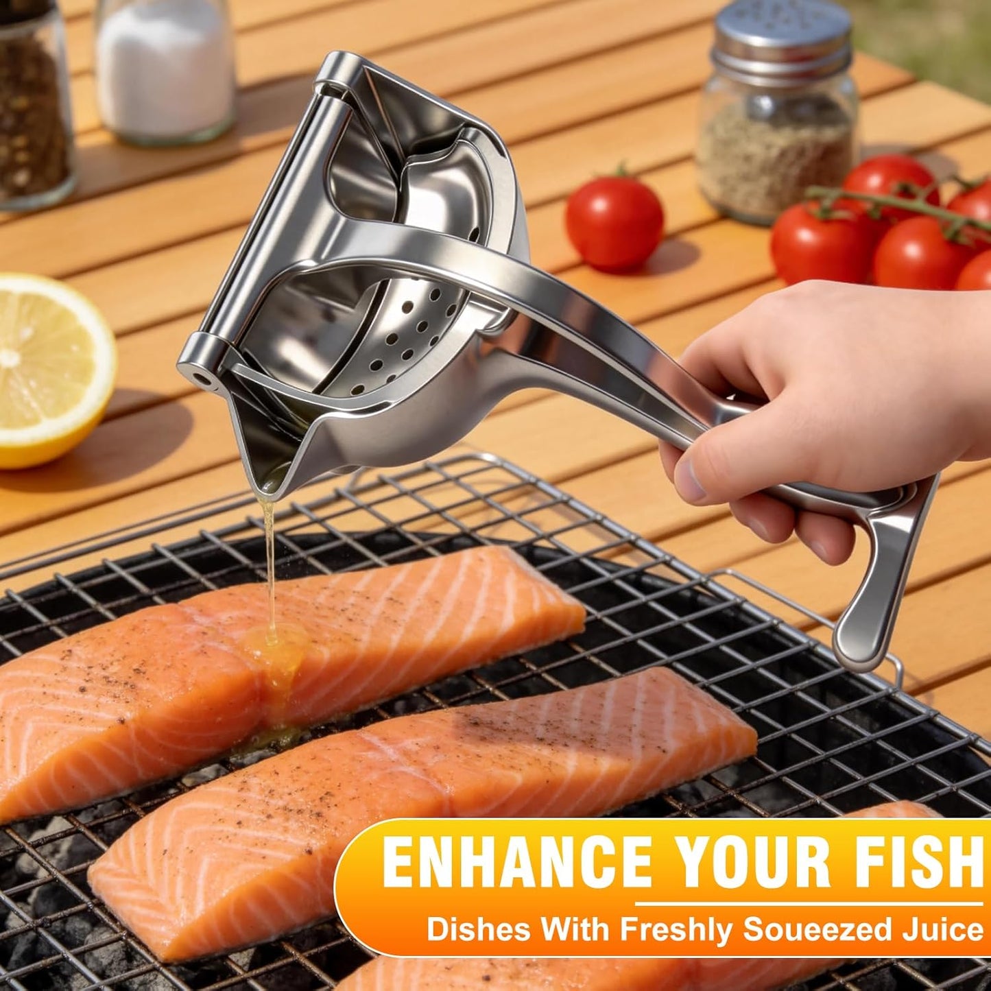 Heavy Duty Manual Fruit Juicer Press, 2026 Upgrade Lemon Juicer Hand Press with Large Capacity, Ergonomic Grip, Detachable Aluminum Alloy Juice Extractor, Orange Citrus Pomegranate Grapefruit