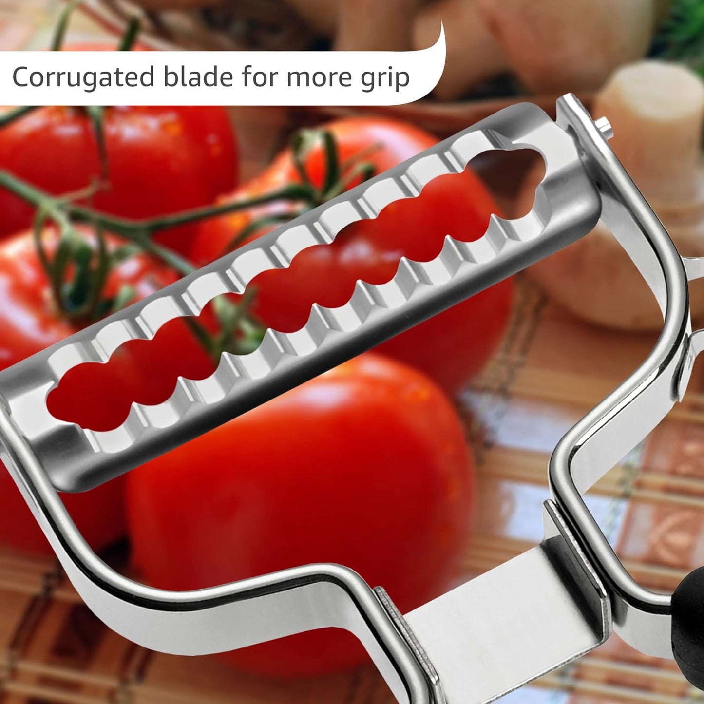 Lurch Germany Universal Ultra Sharp Stainless Steel Vegetable Swivel Peeler for for Potatoes, All Fruits & Veggies | Non-Slip Comfortable Handle | 5.1 x 2.3 Inches / 13 cm x 6 cm - Black
