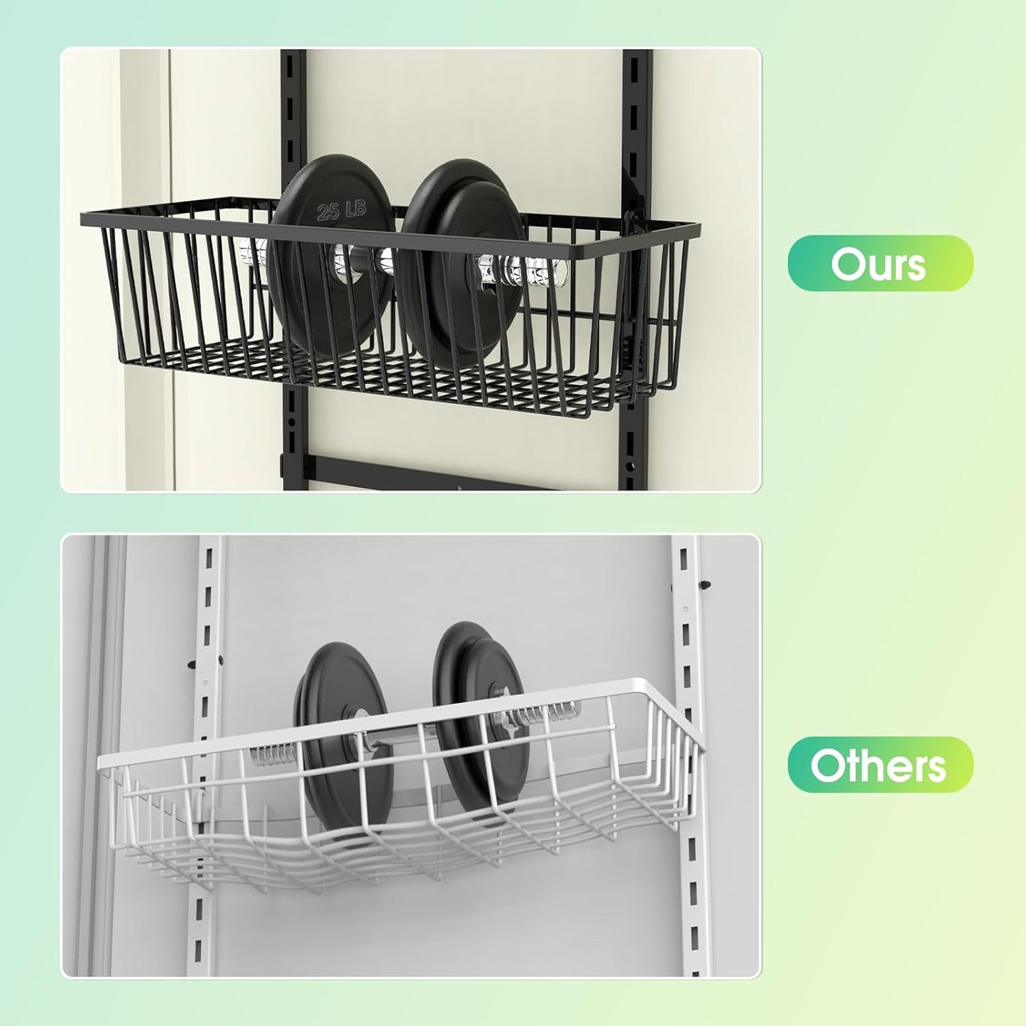 Mefirt White 9-Tier Over The Door Pantry Organizer, Pantry Organization and Storage, Deep Baskets Hanging Heavy-Duty Metal, Wall Spice Rack Seasoning Shelves for Home & Kitchen, Laundry Room Bathroom