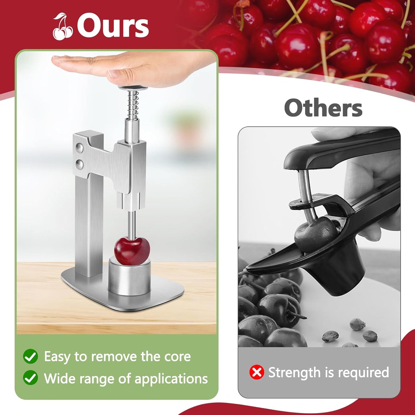 Multitools Stainless Steel Pitter, Olive Pitter Tool Portable Fruit Corer Remover for Cherries, Red Dates, Hawthorn, Grape, Jujube, Easy to Use