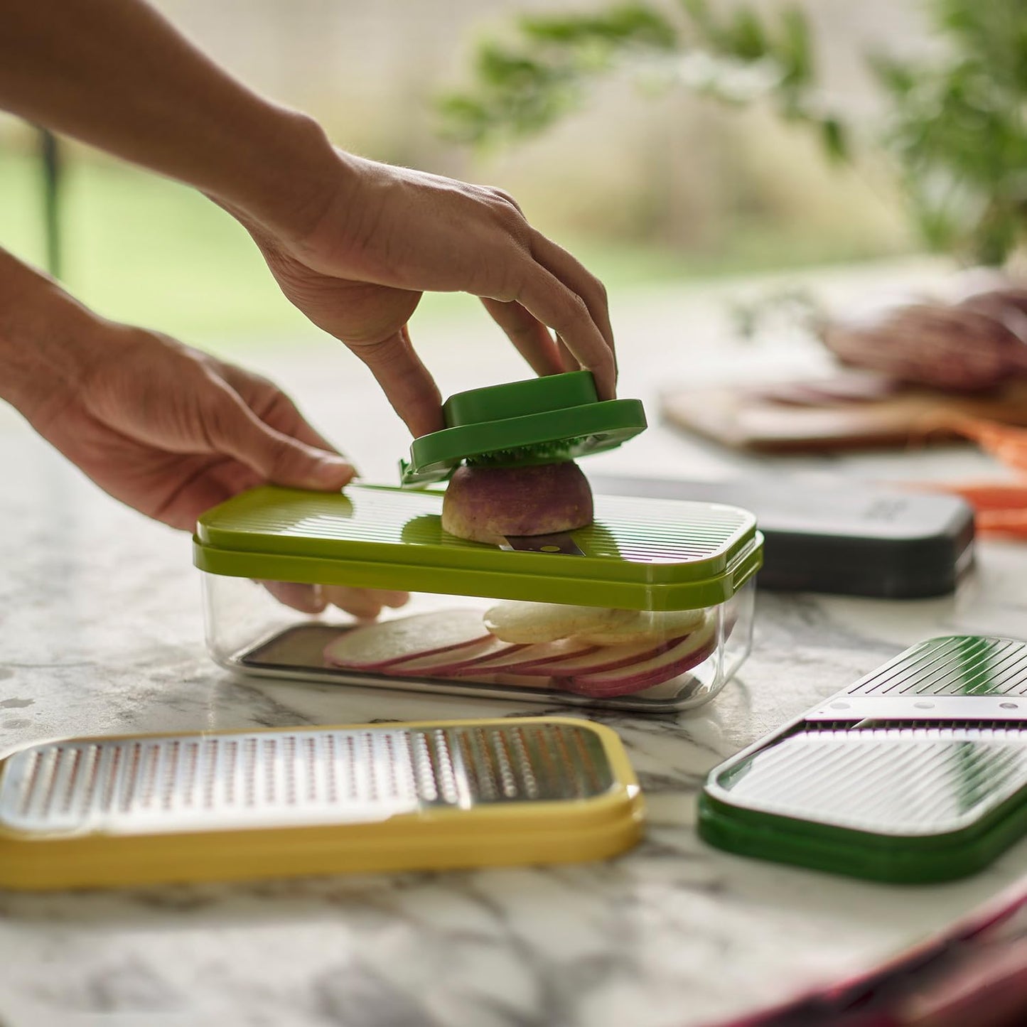Joseph Joseph Multi-Prep Mini, 3-in-1 Compact space saving Vegetable Chopper & Dicer, Egg Slicer, 3 Stainless Steel Wire cutters