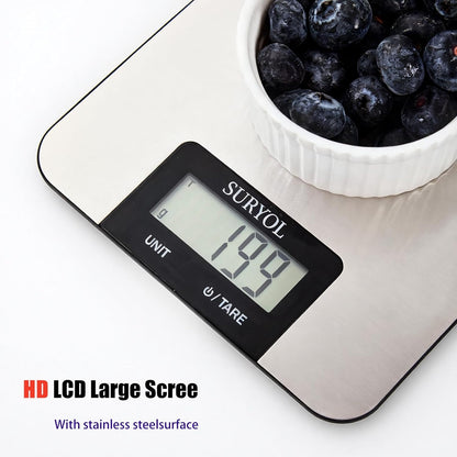 Food Kitchen Scale High-Precision Digital Scale Accurate Weighing for Baking & Cooking Enthusiasts(Silvery & Grayish Green)