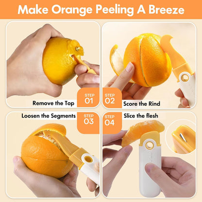 2-Pack Dual-Ended Orange Peelers - Citrus Peeler & Slicer for Oranges, Lemons, and Limes, Grapefruit