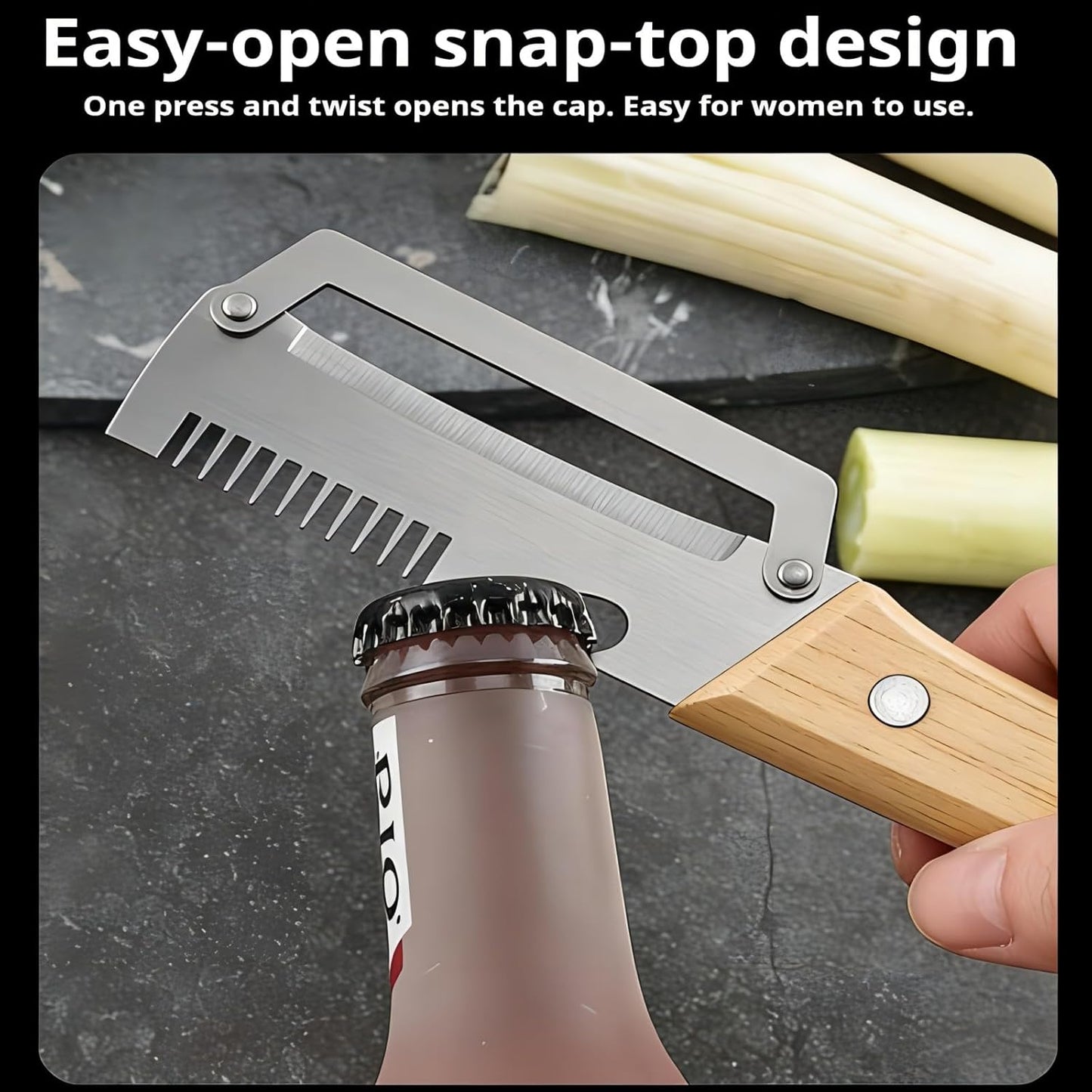 vegetable peeler，3 in 1ultra-sharp stainless steel blade, suitable for peeling fruits and vegetables, with bottle opener, (2PCS)