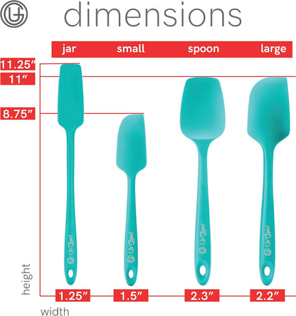 UpGood Silicone Spatula Set 600°F - High Heat Resistant Nonstick, Small and Large Kitchen Spatulas - Flexible BPA Free Professional Grade Cookware - Utensils for Cooking, Baking, Mixing(4 Pcs, Red)