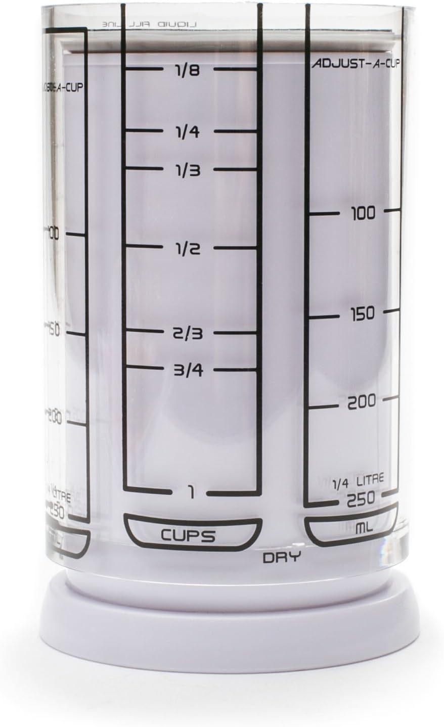 KitchenArt 1 Cup Adjust-A-Cup, Plastic, White