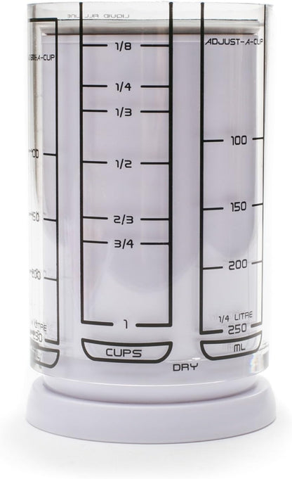 KitchenArt 1 Cup Adjust-A-Cup, Plastic, White