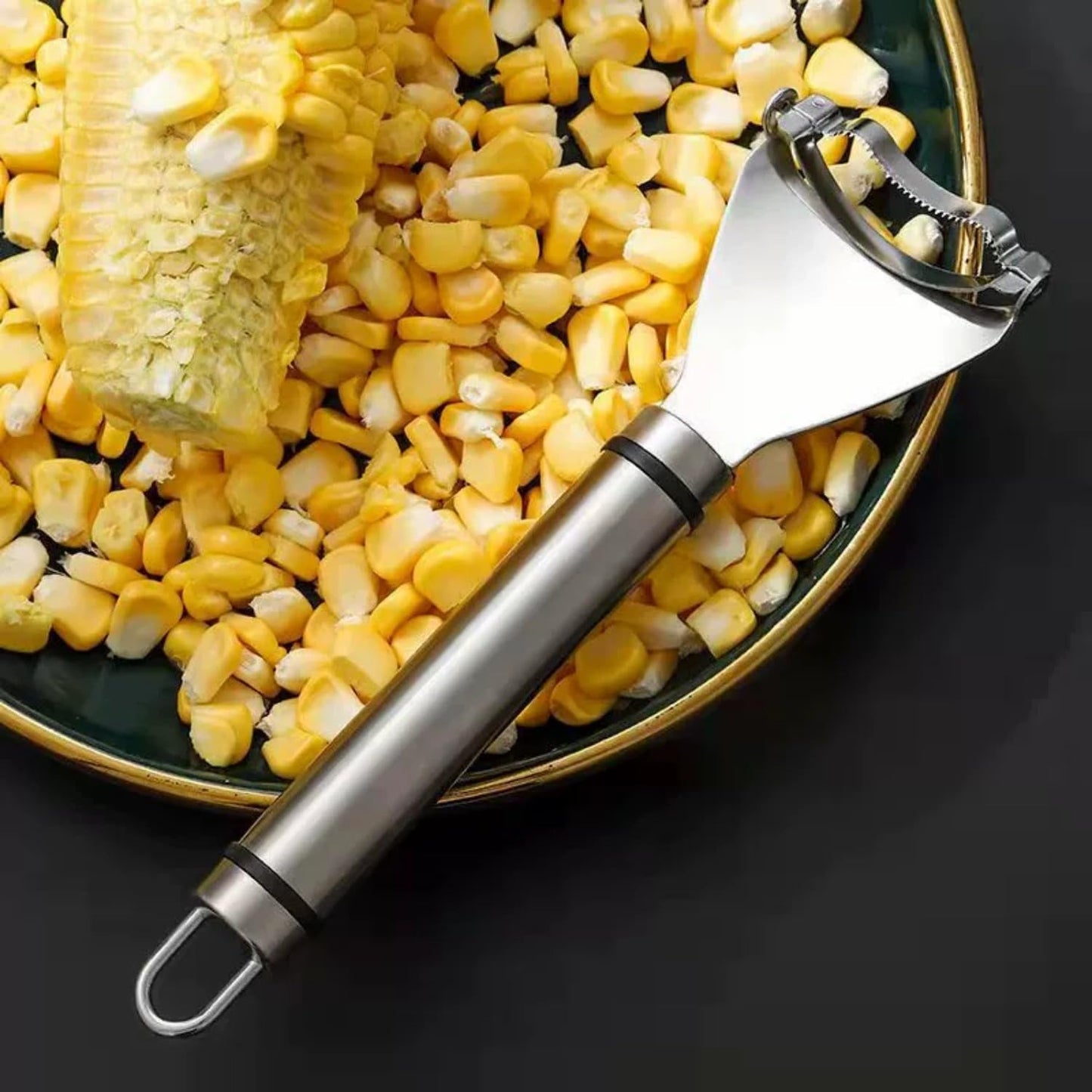 Corn Scraper,Stainless Steel Corn Peeler,Corn Cob Stripper,Corn Cob Thresher,Corn Kernel Remover Tool with Ergonomic Handle,for Kitchen Gadget (1pcs)