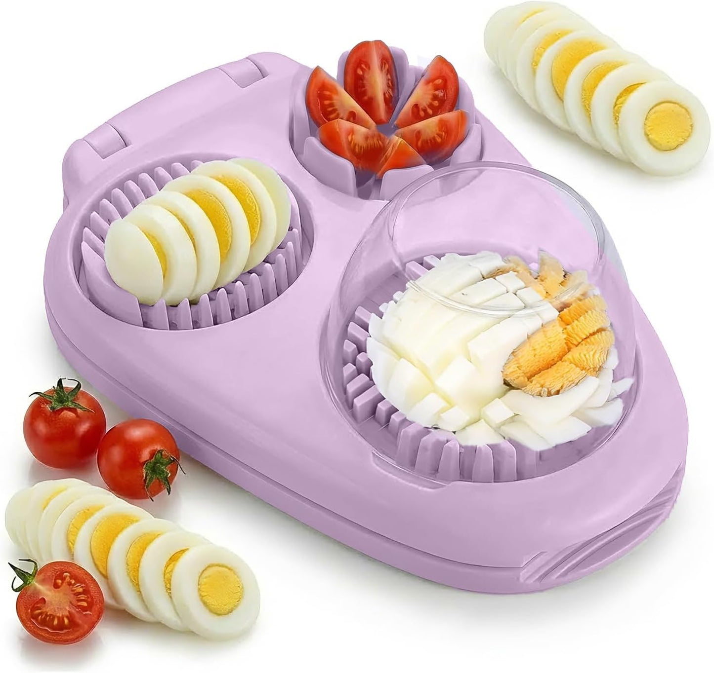 3-in-1 Heavy Duty Egg Slicer, Stainless Steel Blades with Multiple Cutting Modes for Hard Boiled Eggs, Mushrooms, Strawberry, Multifunctional Kitchen Tool, Send Goods from Local Warehouse