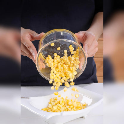 Corn Kernel Remover Tool, Stainless Steel Corn Stripper, Easy Corn Cob Peeler, Safe Grip Kitchen Gadget, Removes Corn in Seconds, No Mess, BPA Free Container (1, Yellow)