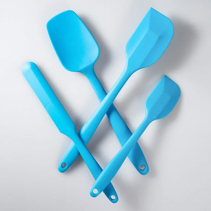 4 Piece Silicone Spatula Set, Flexible Heat Resistant Non-scratch Baking Cooking Rubber Spatulas with Stainless Steel Core, Orange