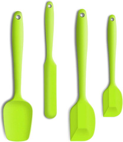 4 Piece Silicone Spatula Set, Flexible Heat Resistant Non-scratch Baking Cooking Rubber Spatulas with Stainless Steel Core, Orange