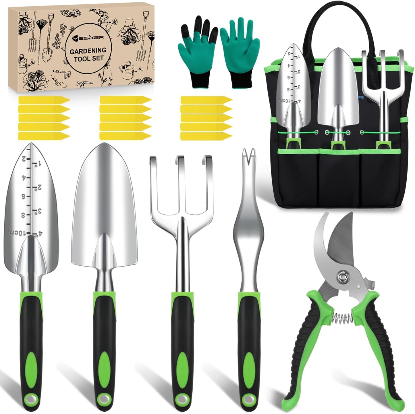 Yesker Pruning Shears Garden Shears 7.8" Professional Garden Scissors Sharp 65 Manganese Steel Blade Heavy Duty Clippers Hand Pruners for Cutting Fresh Flowers Branch Plant Trimming Gardening Tools