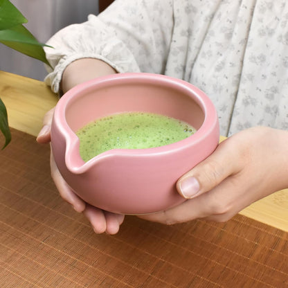 Artcome 4 Pcs Complete Matcha Ceremony Kit - Japanese Bowl With Pouring Spout, Whisk, Holder, Scoop - Tea Set for Making Usucha, Koicha and Latte (Green)