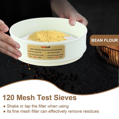 PVC Nylon Lab Sieve 80 Mesh(0.2mm), LVDALAB 7.9Inch(20cm) Diameter Sample Sifter Strainer for Industrial Lab Home