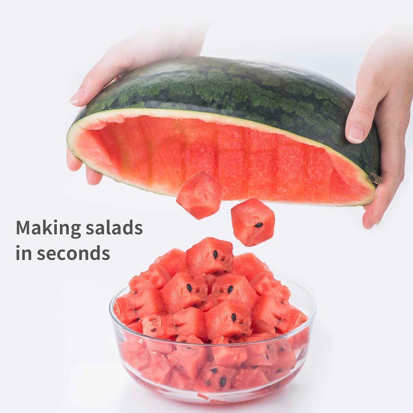 Choxila [Good Grip] Watermelon Cutter Slicer Stainless Steel,Cube Cutter Corer Fruit Vegetable Tools Knife Melon Baller for Kitchen Gadget
