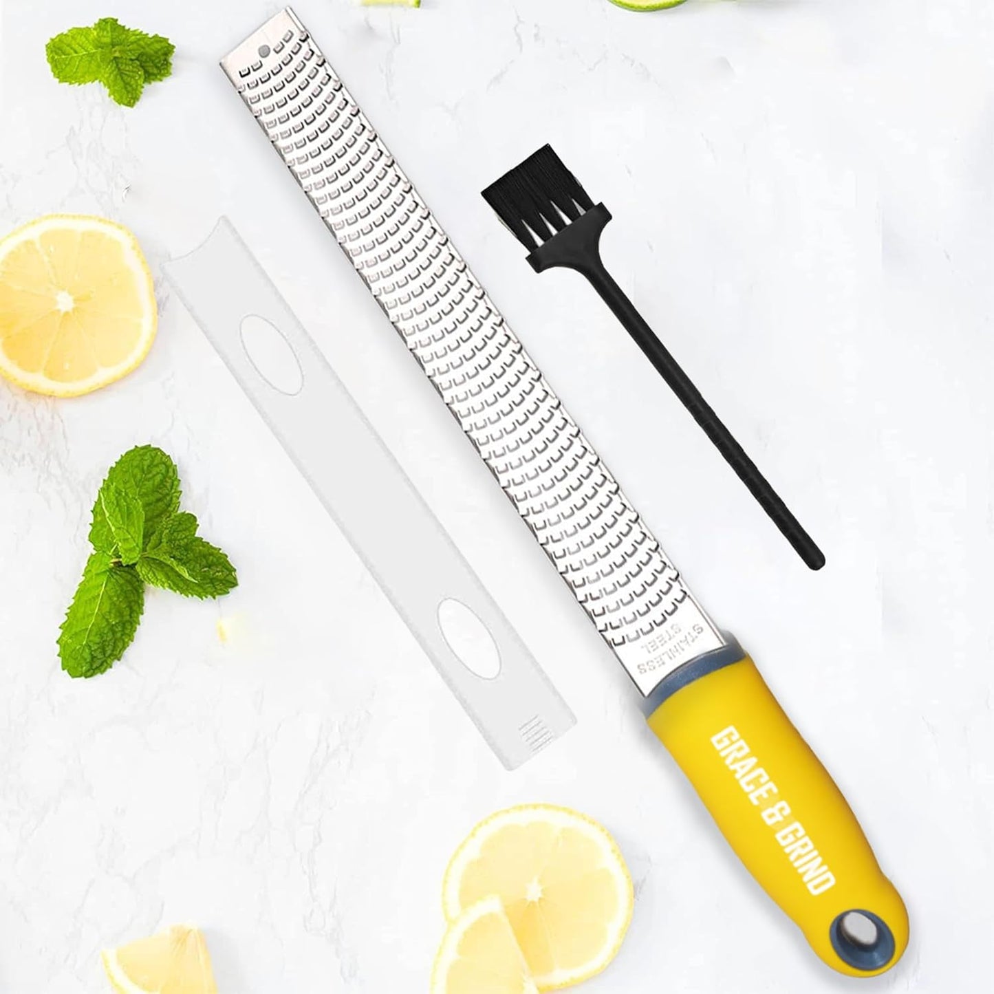 DESIGNED BY CHEFS ~ Premium Lemon Zester Grater With Perfectly Angled Teeth ~ Ideal for Citrus, Parmesan Cheese, Garlic, Vegetables and Fruits