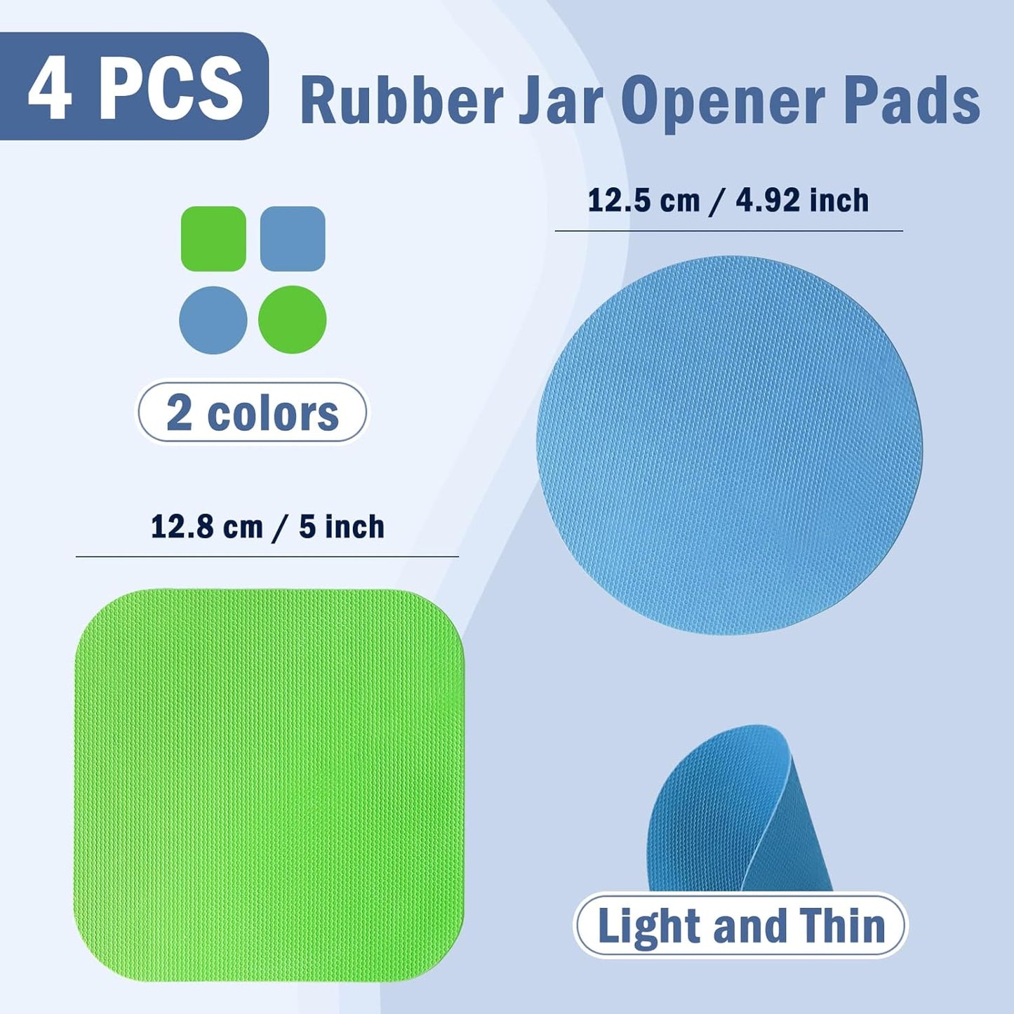 Aixoom Rubber Jar Opener Pads Set of 4, Round Heat-insulated Non-Slip Gripper Pads for Jars, Kitchen Tool for Easy Opening (Circle)