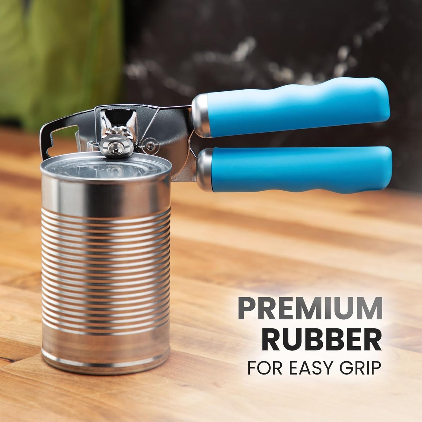Zulay Kitchen Heavy Duty Stainless Steel Can Opener Manual with Bottle Opener - Rust Proof Manual Can Opener With Turn Knob & Comfy Soft Grip Handles - Cherry Red - Colors A