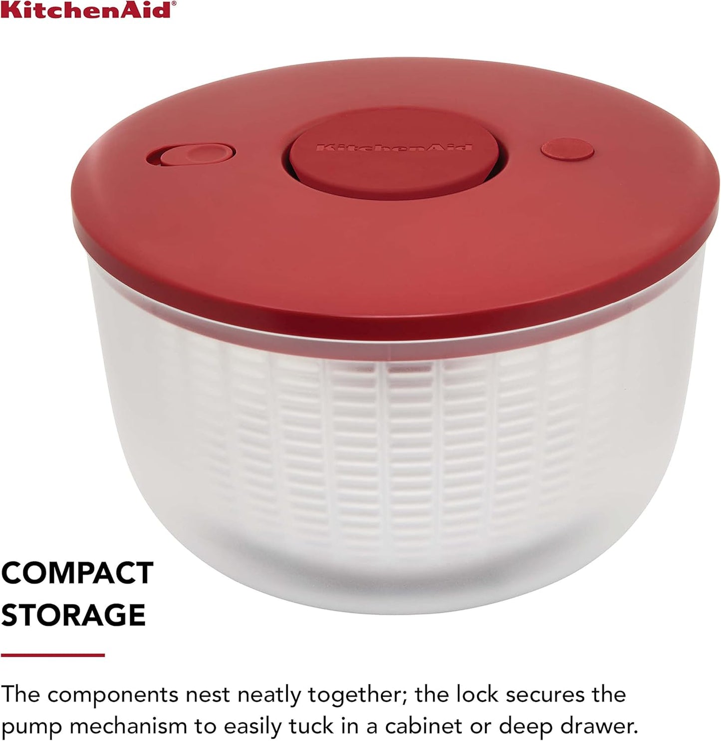 KitchenAid Universal Salad Spinner, 7.43 Quart, Charcoal Gray