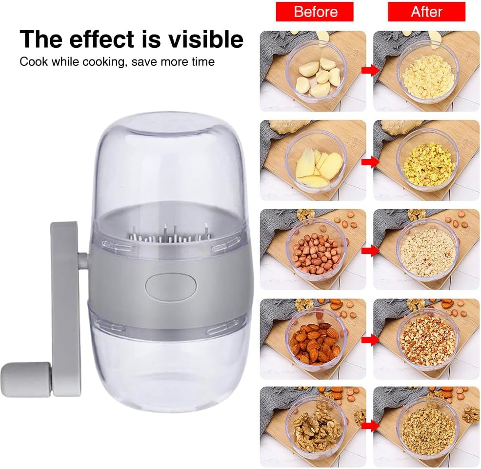 Nut Chopper,Manual Nut Grinder with Hand Crank,Hand Held Food Shredder Cutter for Different Nuts for Baking for Kitchen