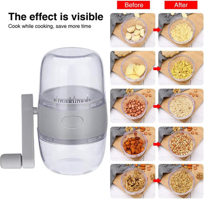 Nut Chopper,Manual Nut Grinder with Hand Crank,Hand Held Food Shredder Cutter for Different Nuts for Baking for Kitchen