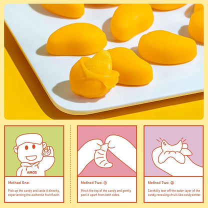 AMOS Peelerz Peelable Gummy Candy Variety Pack, Mango White Peach Banana Green Apple Passion Fruit Lychee, Soft Chewy Fruit Snack, Pack of 6