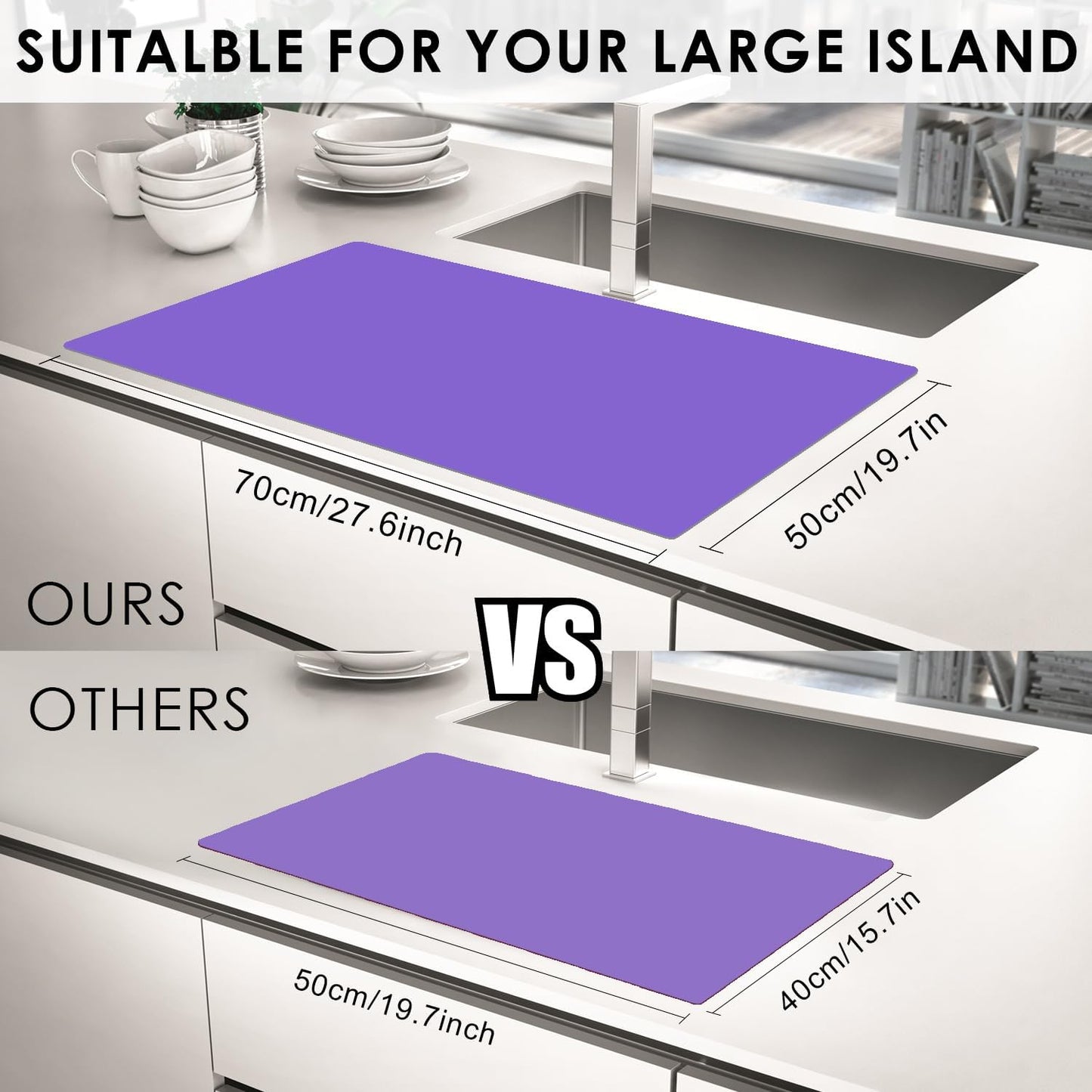 Standard Silicone Mat,Black Baking Mat-Food Grade Kids Dinner Table Placemat Non Slip Counter Mat with Raised Edges Heat Resistant Mat for Air Fryer Nonstick Pastry Dough Mat(1 Pack 23.6'' x 15.7'')