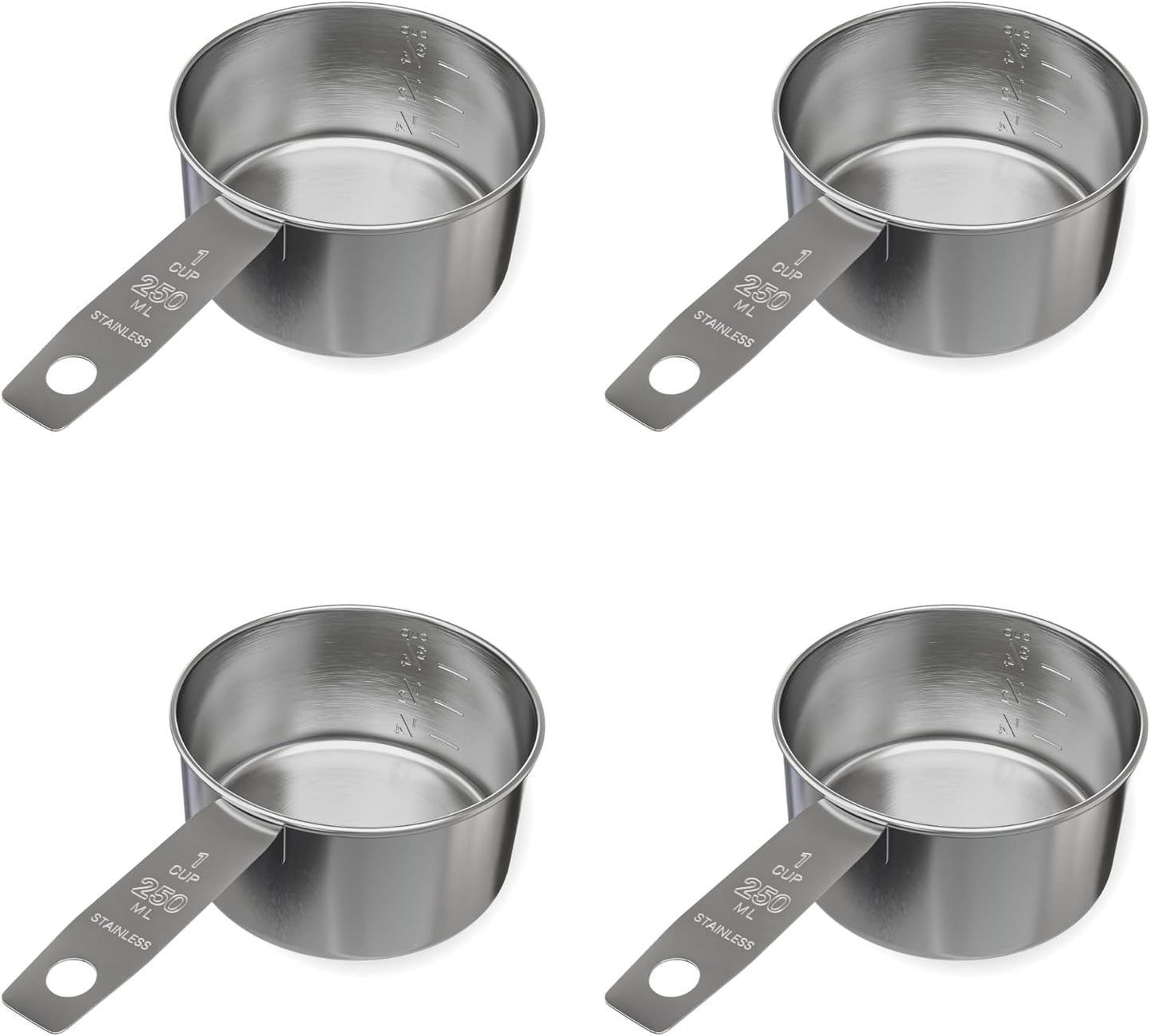 1/8 Cup Stainless Steel Measuring Cup | Sturdy Metal 30 ml | 30 cc | 1 oz | Single Cup for Wet and Dry Ingredients | Great for use as 1/8 Cup Coffee Scoop - 1 PK