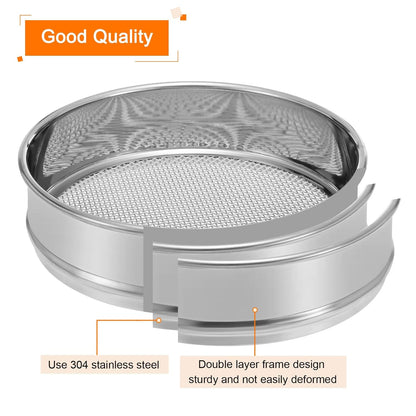 PATIKIL 40 Mesh Lab Sieve, 8" Diameter Test Sieve 304 Stainless Steel Wire Cloth (0.45mm) for Industrial Laboratory - Colors A