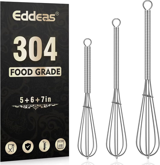 Whisks For Cooking - 500 °F Heat Resistant Silicone Whisk, Heavy Duty 7",9"&11inch Non-Scratch Balloon Kitchen Wisk tool Set, for cooking Wisking, Blending, Beating, Stirring, 3 Piece Black