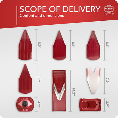BORNER V Mandoline Slicer Kitchen V1 ClassicLine Starter Set | Vegetable Grater Börner - Quality Made in Germany, Color:Orange