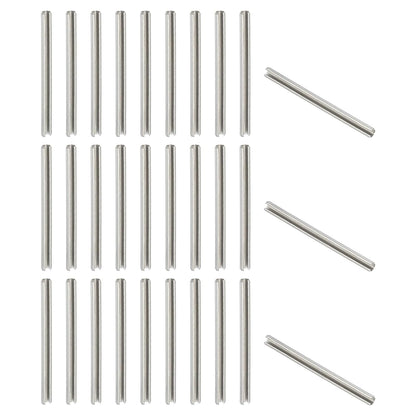 PATIKIL Slotted Spring Pin, 50 Pcs 1/8" x 3/4" (3.2mm x 20mm) 304 Stainless Steel Split Roll Pins Spring Dowel for Home Improvement Automotive Machine Repair, Silver - Colors A